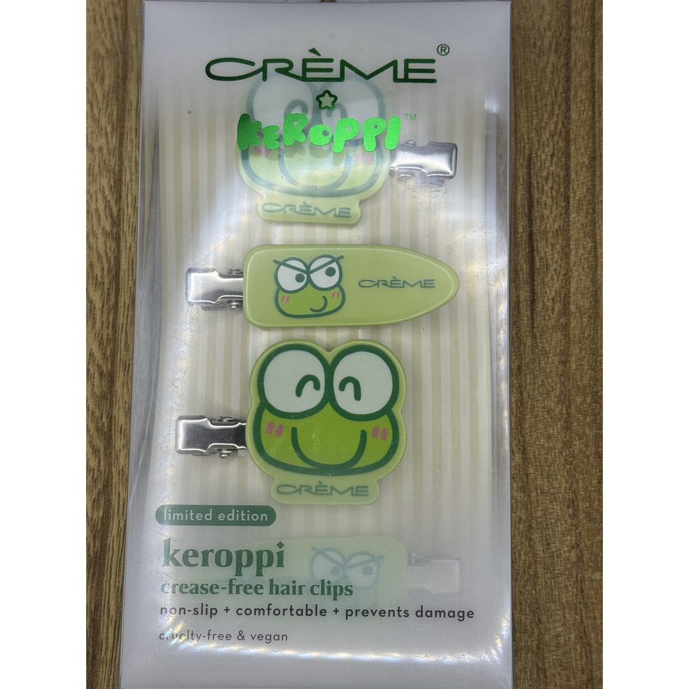 Creme Shop Keroppi Crease-Free Hair Clip Set of 4